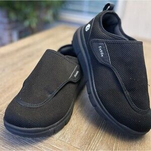 FitVille Men's Extra Wide Diabetic Slip-On Shoes, Casual, Size 11.5EE Black